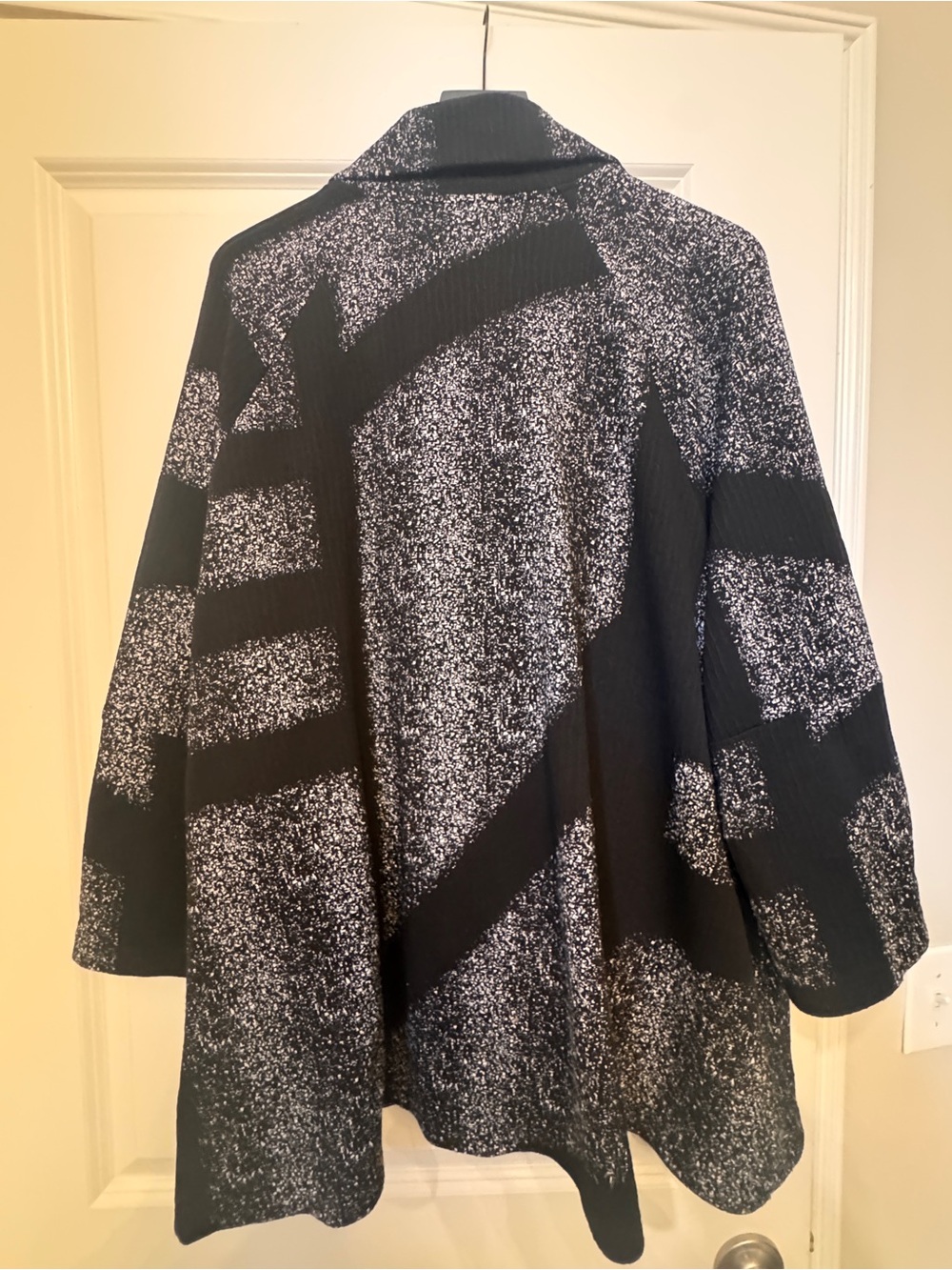 Joseph Ribkoff Black and White Abstract Open Cardigan